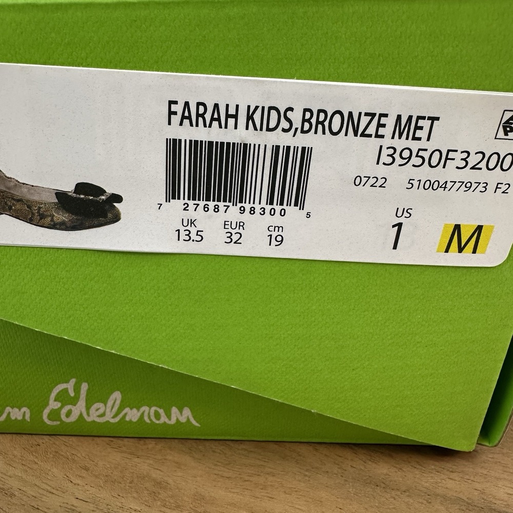 New Big Kids Sam Edelman Farah Bronze Metallic Ballet‎ Flats Shoes Size 1 Y - Picture 8 of 8